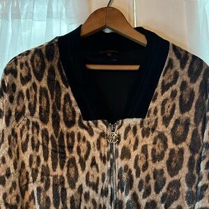 roberto cavalli gym leopard Full Zip Jacket Women’s Size 42 Animal Print
